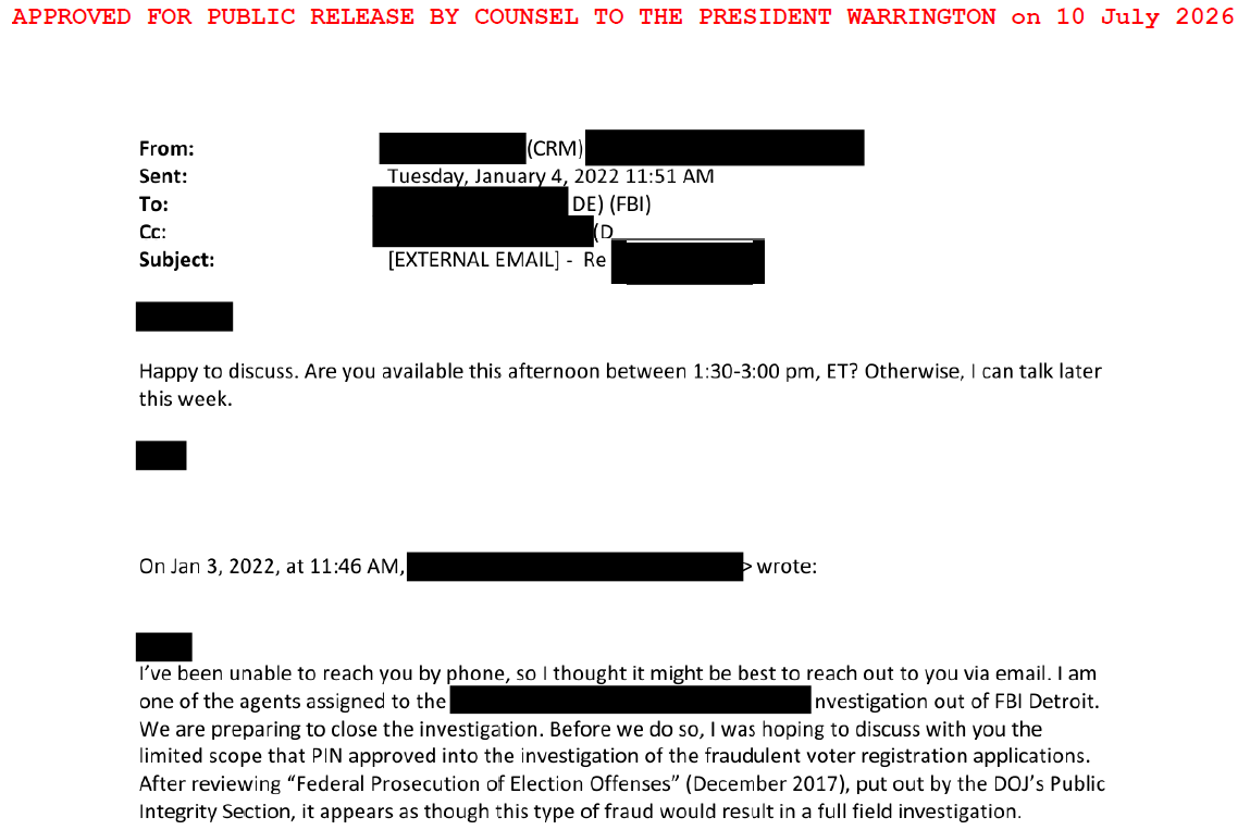 declassified election email